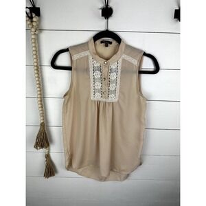 Vintage Monteau Semi Sheer Blouse with Lace Detail sz SML